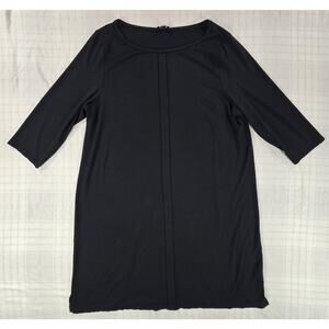 J Jill Wearever Womens Midi Shift Dress Stretch Minimalist Preppy Black XL